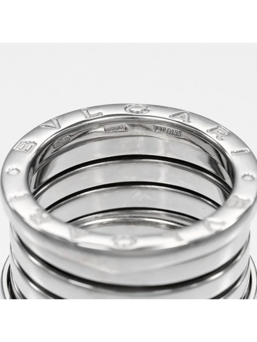 Bvlgari B.Zero1 5 Band 18K White Gold Ring 13.5
